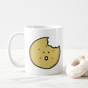 Funny Cookie Cartoon with Bite Coffee Mug