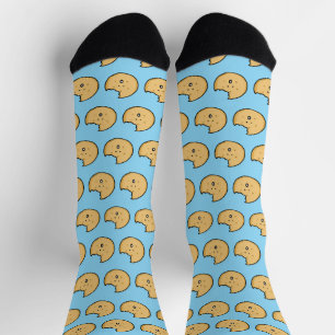 Funny Cookie Cartoon with Bite Socks