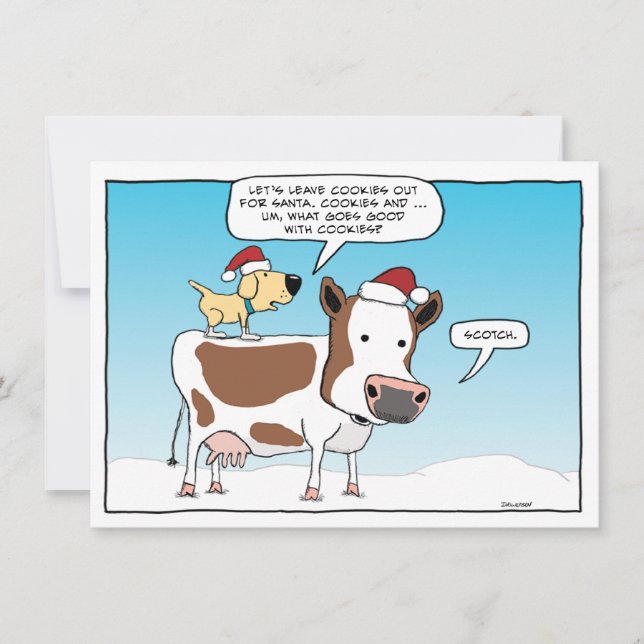 Funny Cookies and Scotch for Santa on Christmas (Front)