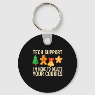 Funny Cookies Christmas Gingerbread Tech Suprt Men Key Ring