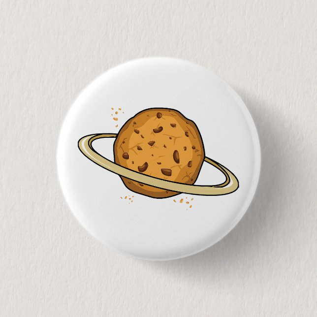 Funny cookies space planet  3 cm round badge (Front)