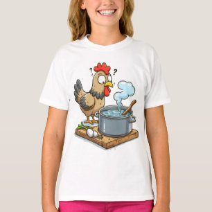 Funny Cooking Chicken Apron – Hen Making Soup T-Shirt