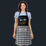Funny Cooking Fork Pun Black White Plaid Apron<br><div class="desc">Funny and cool apron to make cooking more fun. Personalised gift for family and friends who love cooking,  baking and trying new recipe in the kitchen. Customise the wording to fit your occasion. You can use the Design Tool to further change the font type,  font colour and font size.</div>