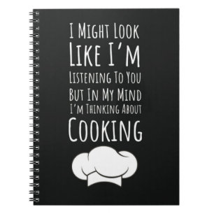 Funny Cooking Gifts Humour Humourous Typography Notebook