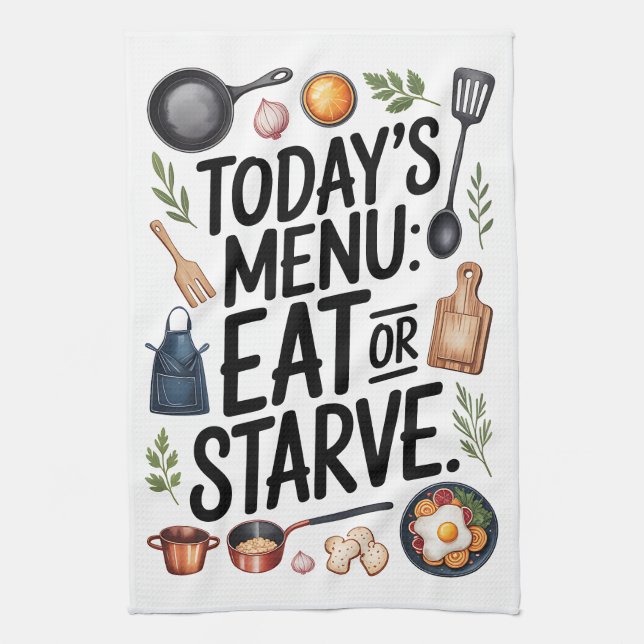 Funny Cooking Quote Tea Towel (Vertical)
