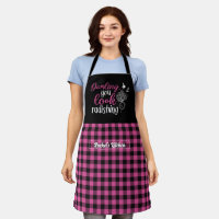 Funny Cooking Radish Pun Black Pink Plaid