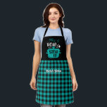 Funny Cooking Stew Pun Black Turquoise Plaid Apron<br><div class="desc">Funny and cool apron to make cooking more fun. Personalised gift for family and friends who love cooking,  baking and trying new recipe in the kitchen. Customise the wording to fit your occasion. You can use the Design Tool to further change the font type,  font colour and font size.</div>