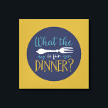 Funny Cooking What The Fork Retro Kitchen Art Canvas Print<br><div class="desc">Colourful typography art with retro and vibrant colours. Funny puns and quotes about food,  cooking,  baking and dining. Perfect decoration for your kitchen,  diner,  café,  bakery shop or restaurant. Background colour (the circle and the square) is customisable via the Design Tool.</div>