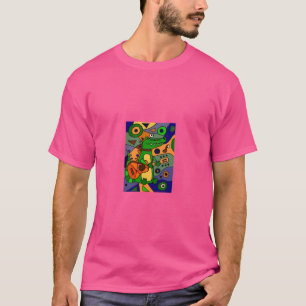 Funny Cool Alligator Playing Guitar Modern Art T-Shirt