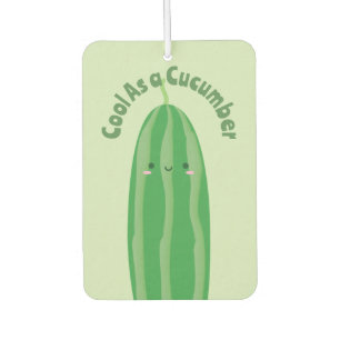 Funny Cool As a Cucumber Cute Foodie Pun Joke Car Air Freshener