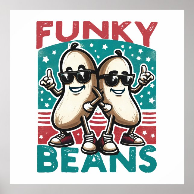 Funny Cool Beans Poster (Front)