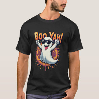 Funny Cool Boo Yah Booyah Rocking Ghost Spooky Boo T-Shirt