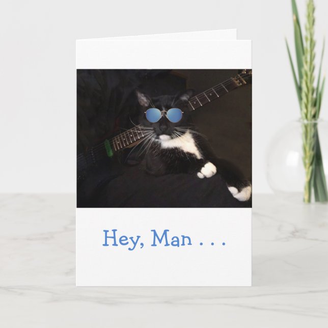 Funny Cool Cat Get Well Card (Front)