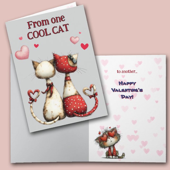 Funny Cool Cat Valentine Card (Creator Uploaded)
