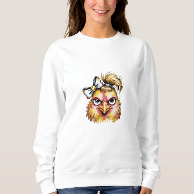 Funny Cool Chicken Sunglasses Floral Sweatshirt (Front)