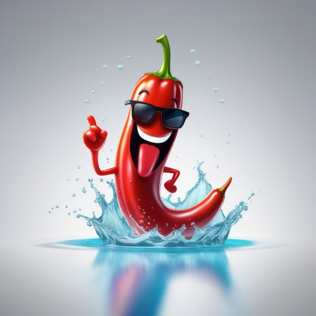 Funny cool chilli pepper for print invitation (Creator Uploaded)