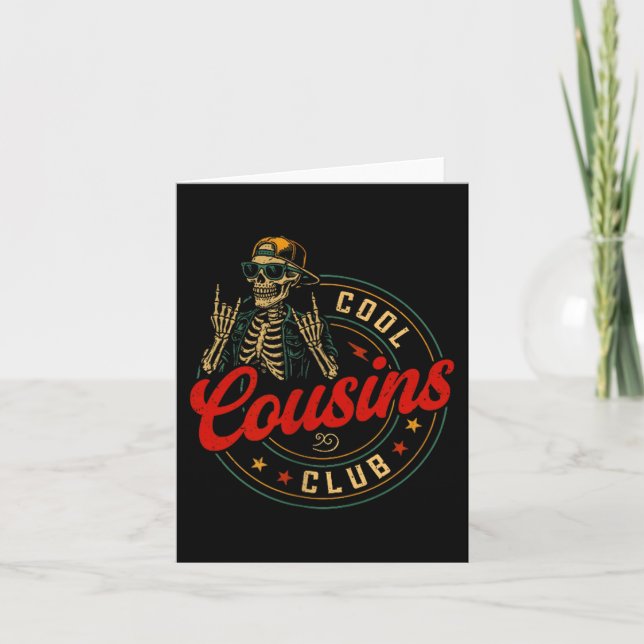 Funny Cool Cousins Club Shirt Cousin Crew Skeleton Card (Front)
