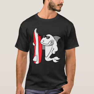 Funny Cool Cute Shark Surfer Surfboard Surfing T-Shirt