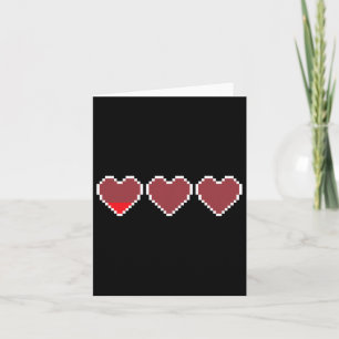 Funny Cool Cute Video Game Hearts Design - Pixel H Card