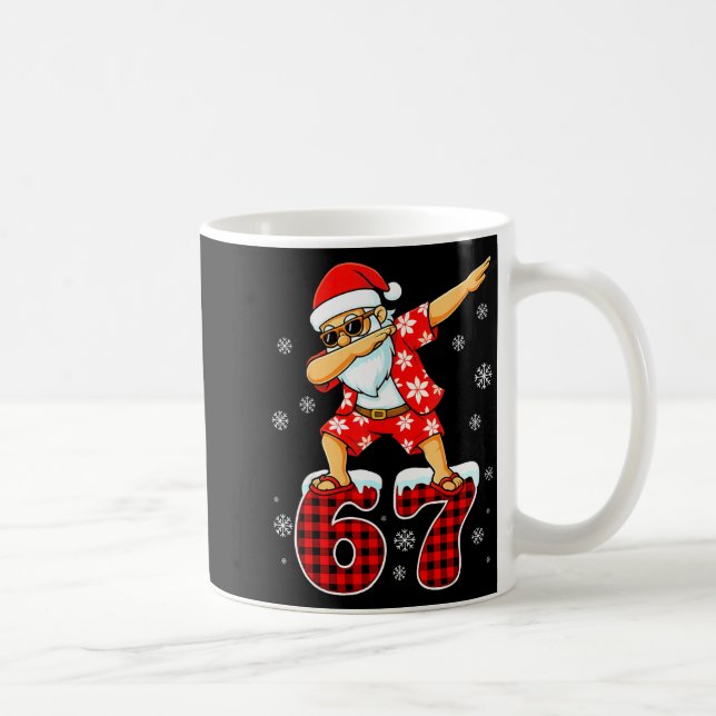 Funny Cool Dabbing Santa Hawaii 67 Meme Christmas  Coffee Mug (Right)