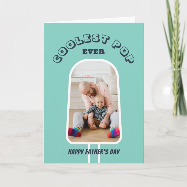 Funny Cool Dad Cute Father's Day Custom Photo Holiday Card (Front)