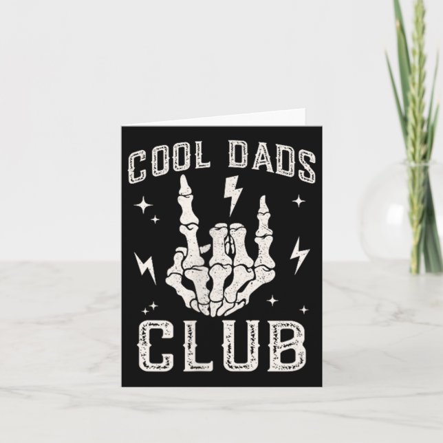 Funny Cool Dads Club Retro Skeleton Dad  Card (Front)