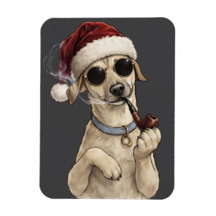 Funny Cool Dog Happy New Year Design Magnet