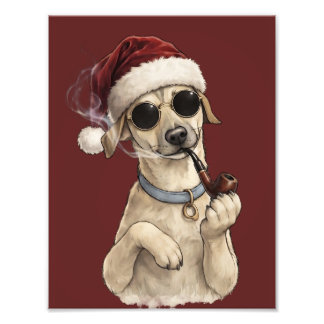 Funny Cool Dog Happy New Year Design Photo Print