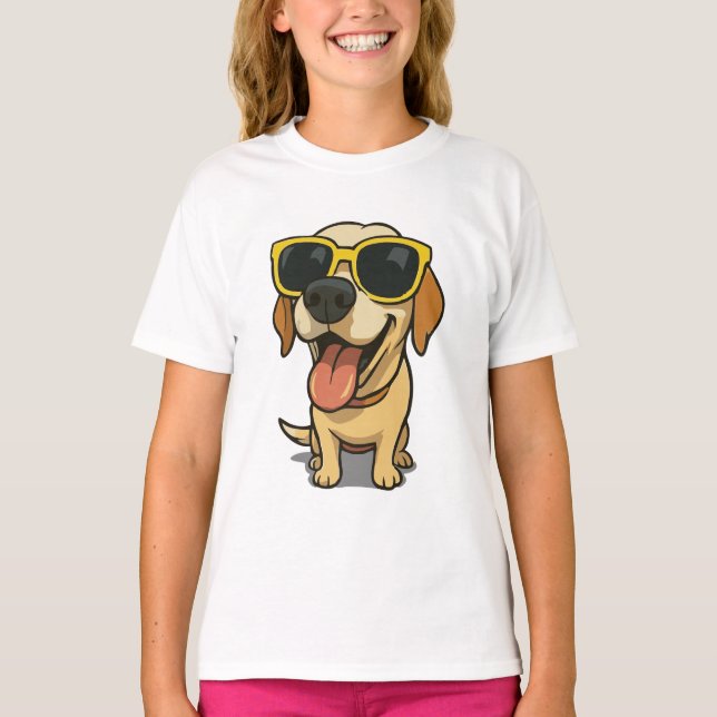 Funny Cool Dog Kids T-Shirt (Front)