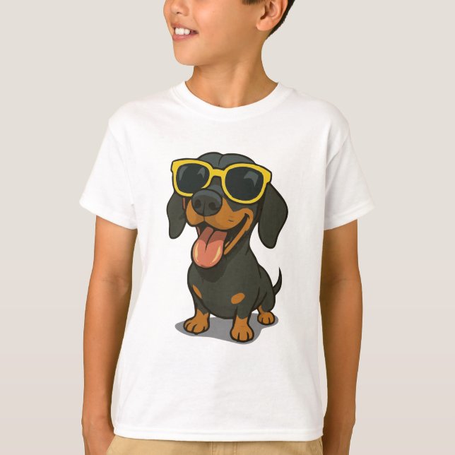 Funny Cool Dog Kids T-Shirt (Front)