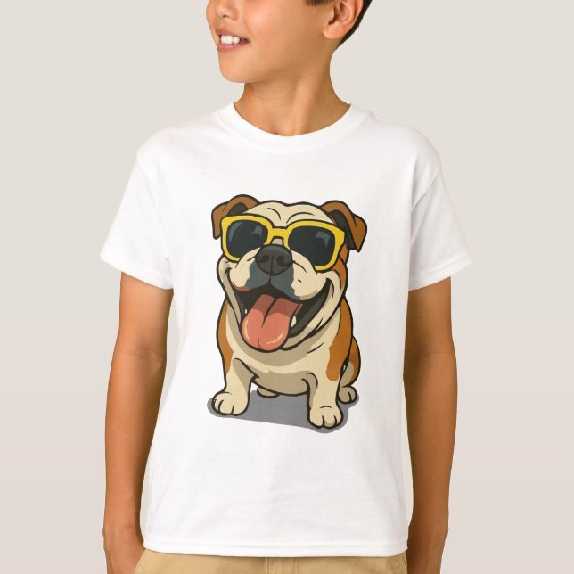 Funny Cool Dog Kids T-Shirt (Front)