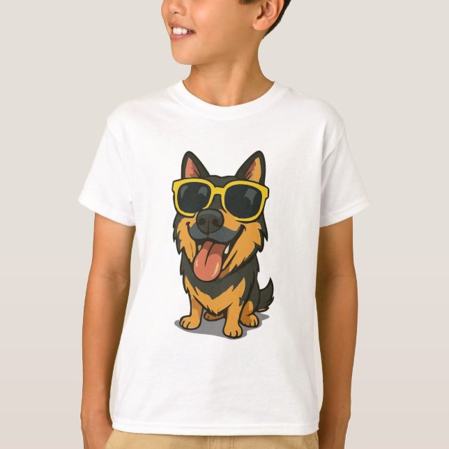 Funny Cool Dog Kids T-Shirt (Front)