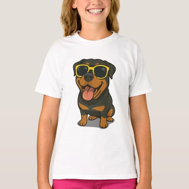 Funny Cool Dog Kids T-Shirt (Front)