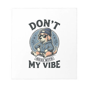 Funny Cool Dog Vibe Vintage Vector T-Shirt Design_ Notepad