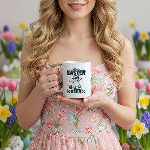 Funny Cool Easter Bunny Vintage Black and White Coffee Mug