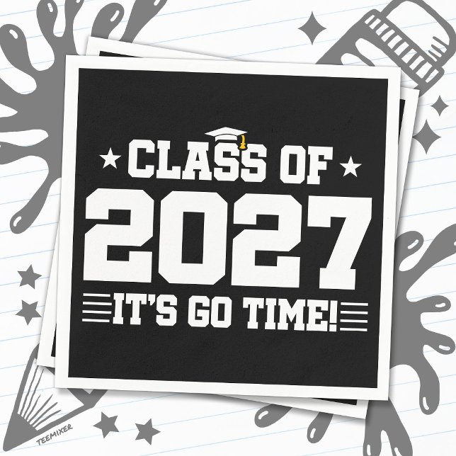 Funny Cool Graduation Go Time Senior Class of 2027 Napkin (Creator Uploaded)