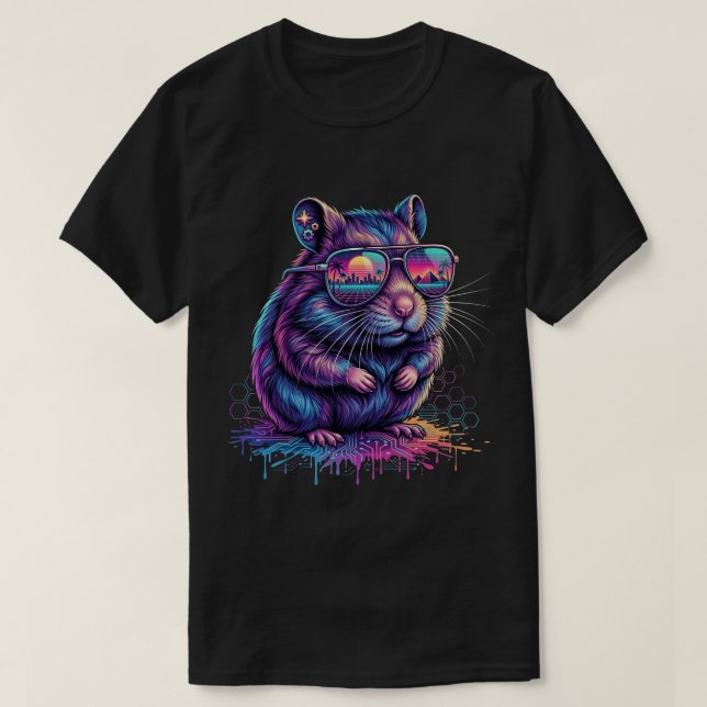 Funny Cool Hamster Design Animal Art T-Shirt (Design Front)