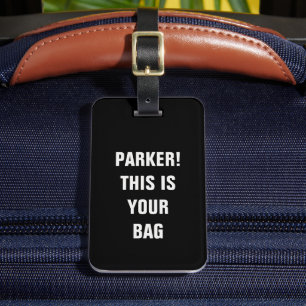 Funny Cool Minimalist Typography Custom Name  Luggage Tag