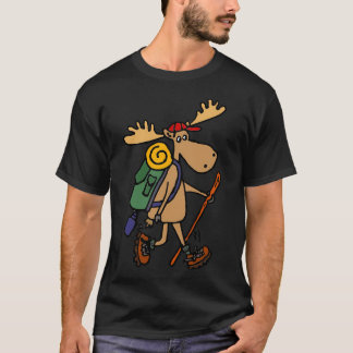 Funny Cool Moose Hiker T-Shirt