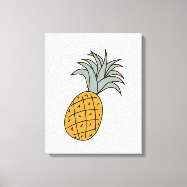 Funny cool pineapple  canvas print (Front)
