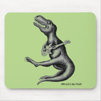 Funny cool rocking dinosaur ink drawing art mouse pad