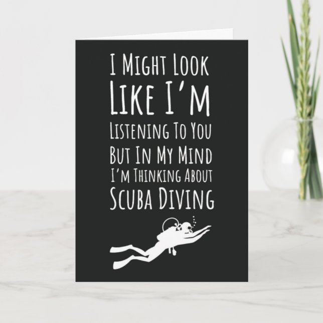 Funny Cool Scuba Diver Cards Diving Snorkelling  (Front)