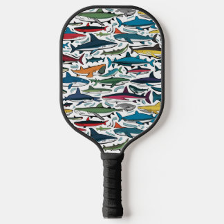 Funny Cool Shark Print Abstract Pickleball Paddle
