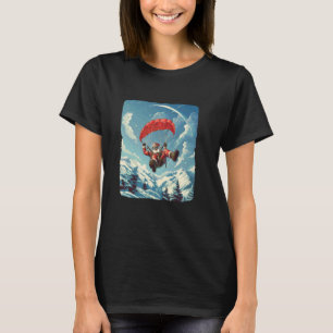 Funny Cool Skydive Santa Claus for funny festive S T-Shirt