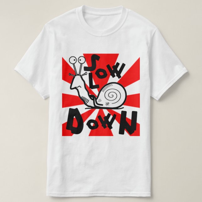 Funny Cool Snail Cartoon T-Shirt (Design Front)