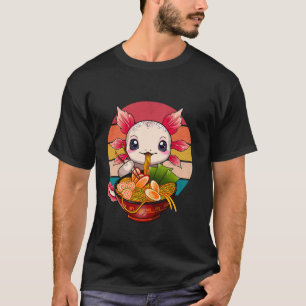 Funny Cool Sunset Retro 70s 80s 90s Ramen Axolotl T-Shirt