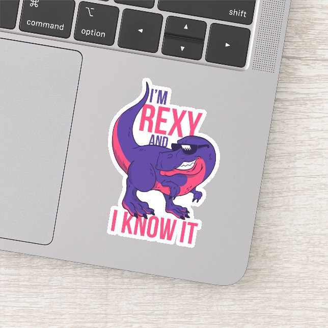 Funny Cool T-Rex Rexy and I Know It Dinosaur (Detail)