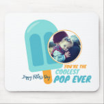 Funny Coolest Pop Dad Pun Father's Day Cute Photo Mouse Pad<br><div class="desc">Personalised Father's Day gift for your dad to celebrate Father's Day. Whether it's for a new dad, stepdad, old and classic dad, or dad-to-be, the custom text function will get you covered. You can change the text to your desired wording and upload your own custom photo. Get something memorable and...</div>