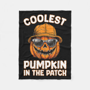 Funny Coolest Pumpkin In The Patch Halloween  Fleece Blanket