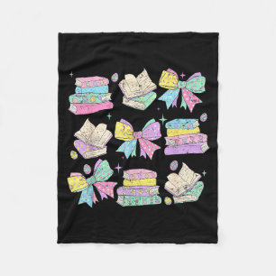 Funny coquette bunny bow rabbit teacher books fleece blanket